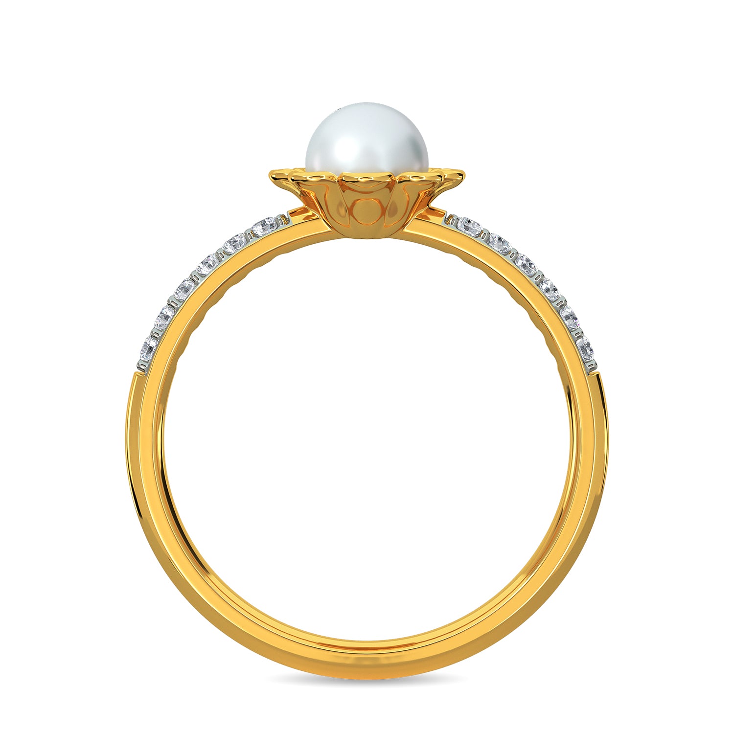 Buy Antique Pearl Ring With Gold Plating 217405 | Kanhai Jewels